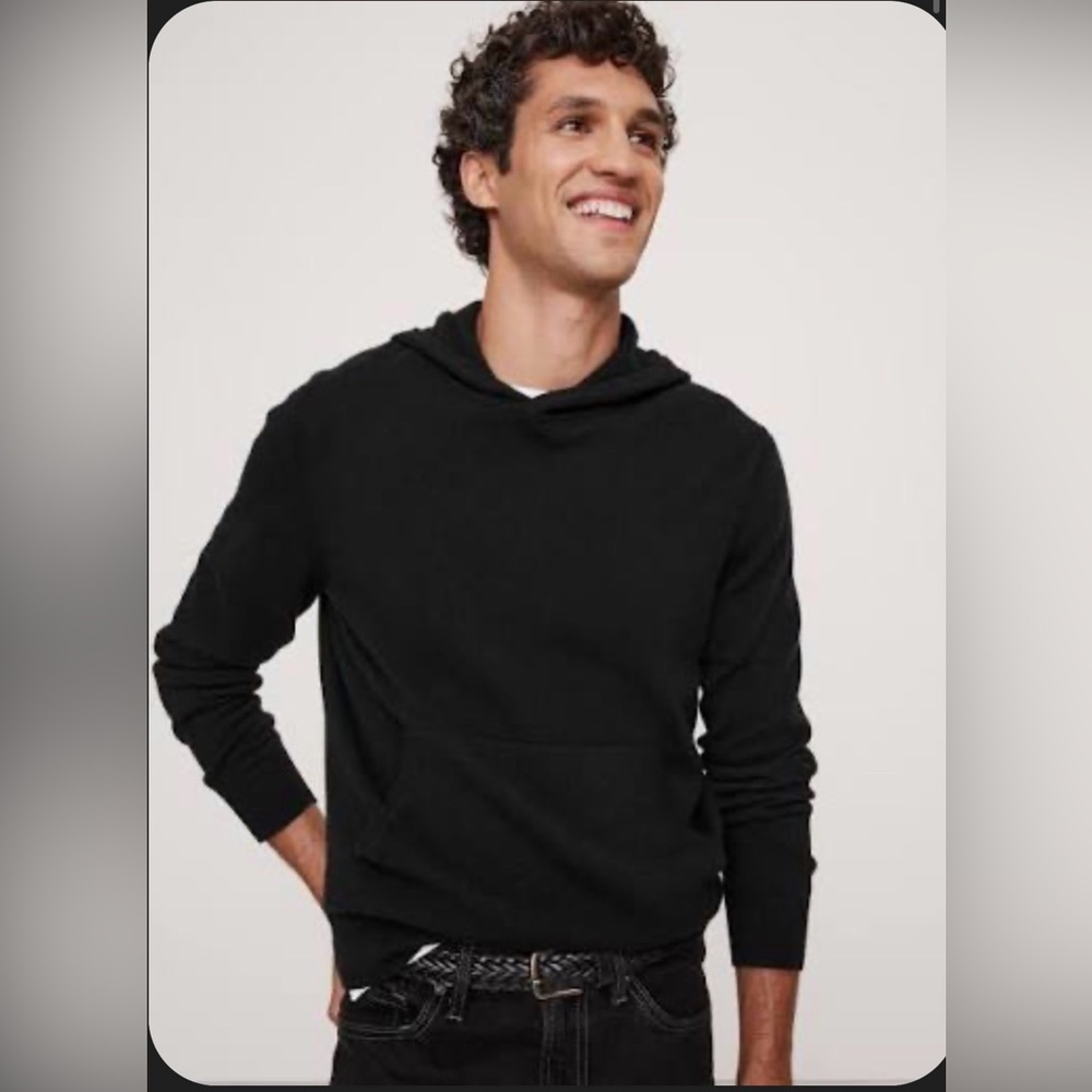 Banana Republic Men's Black Pullover Sweater 100% Cashmere